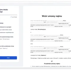 Formularz tworzenia umowy najmu mieszkania. Określanie stron umowy, właściciela i liczby najemców. Różne rodzaje najmu mieszkania.