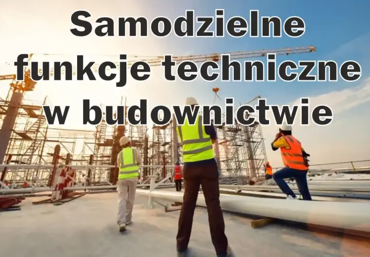 Budowa postępuje dzięki samodzielnym funkcjom technicznym w budownictwie. Pracownicy w kamizelkach kierują pracami.