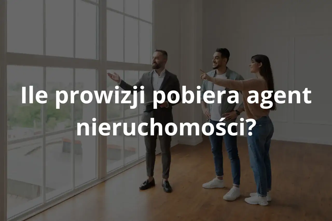Agent nieruchomości pokazuje parze mieszkanie, dyskutując o maksymalnej prowizji pośrednika nieruchomości.
